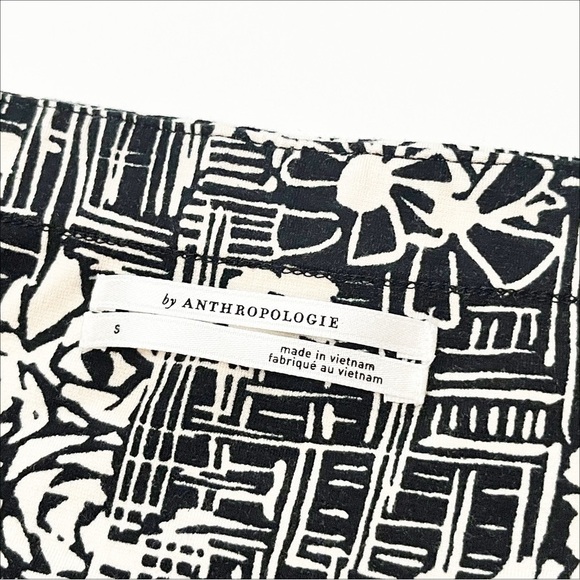 Anthropologie Giovanna Halter Jumpsuit Small black white neutral stretch floral - Picture 6 of 10